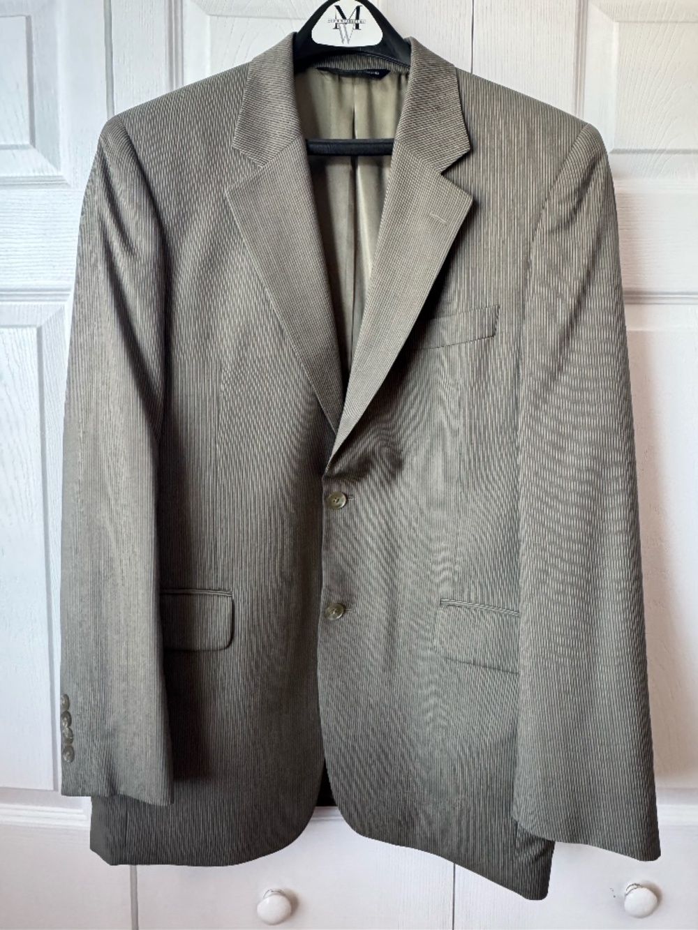 Paul Dione 100% Wool 2-Piece Pinstripe Suit | Made in Canada | 34R